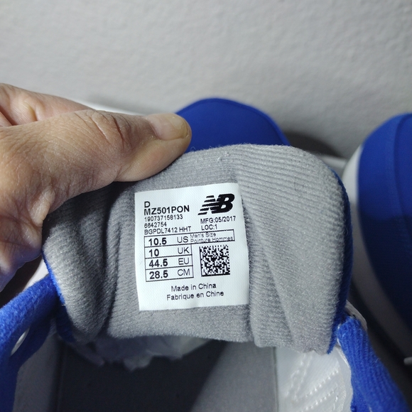 New Balance  501 Blue Gray White Men's Athletic Sneakers - Picture 8 of 13